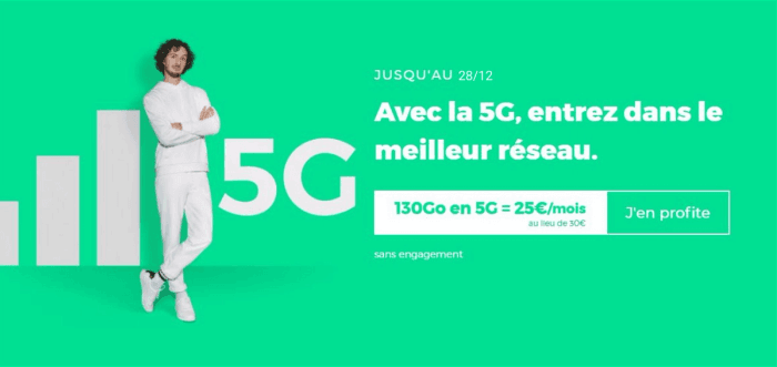 Promo sur le forfait RED by SFR Illimité 130 Go 4G/5G