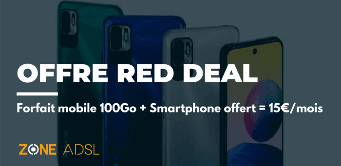 RED DEAL : le forfait 100Go + le smartphone Xiaomi Redmi Note 11 offert à 15€/mois