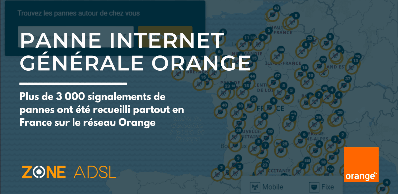 ORANGE DOWN : plus de 3 000 signalements partout en France