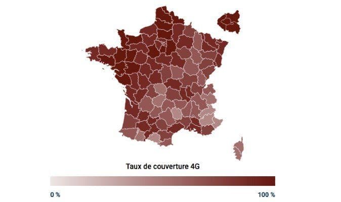 carte couverture 4G free 2020 @zoneadsl