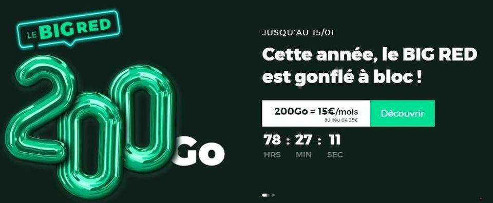 forfait mobile 200Go RED