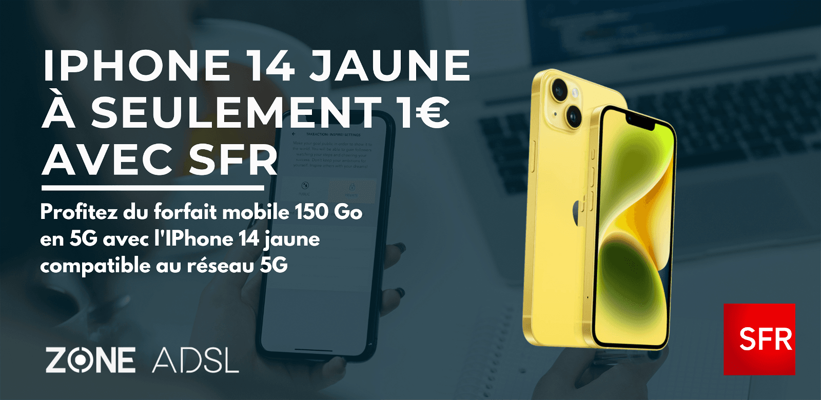 IPhone14 jaune + forfait mobile SFR