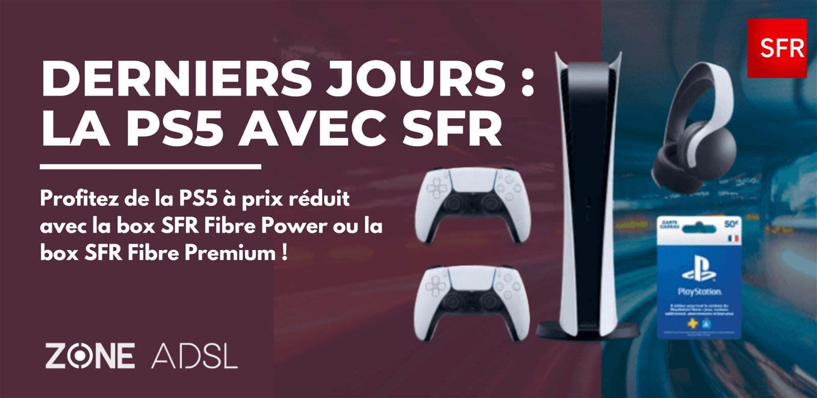 SFR offre box fibre PS5 promo reduc