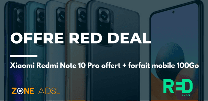 RED DEAL : Xiaomi Redmi Note 10 Pro offert + Forfait 100Go + à seulement 15€/mois