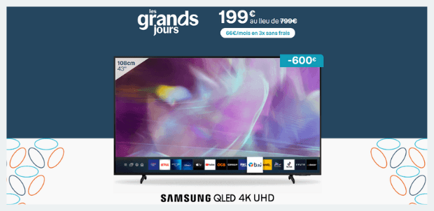 promo box et TV samsung QLED 4K