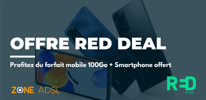 offre RED DEAL : le forfait 100Go + le smartphone Xiaomi Redmi Note 11 offert à 15€/mois