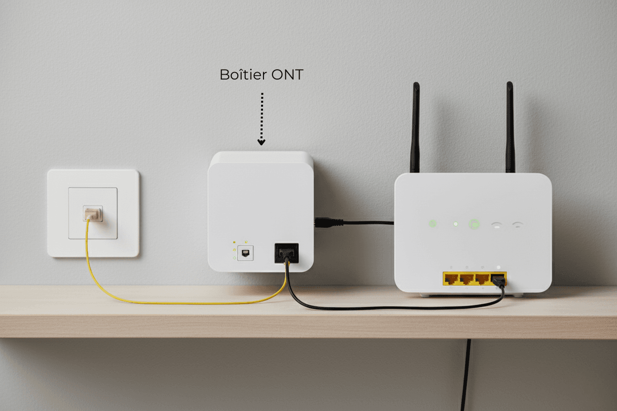 Branchement boîtier ONT